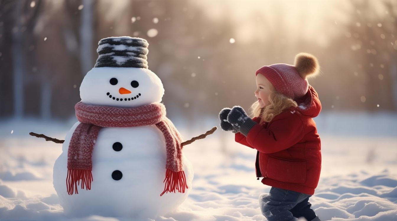 如何用堆雪人描绘冬日童趣的诗意瞬间？-图4