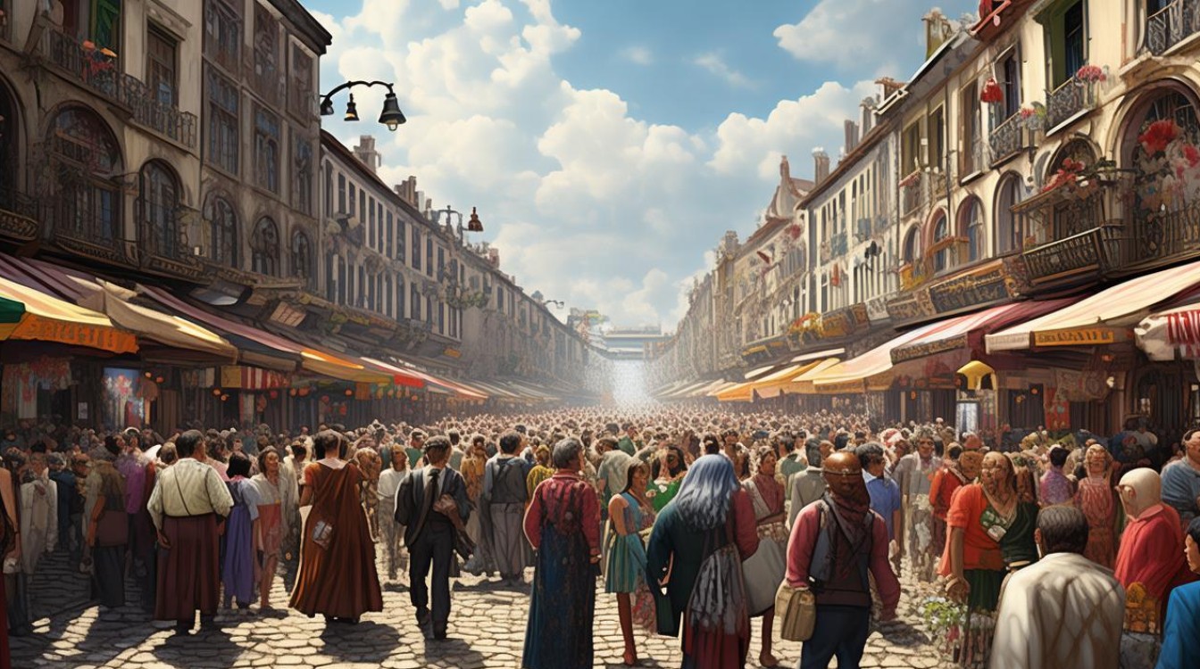 如何用生动的句子描写广场的热闹场景？-图1